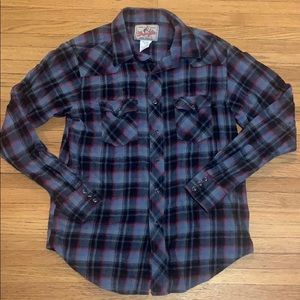 Wrangler men’s flannel button down plaid M